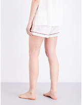 Thumbnail for your product : Asceno Rio Edged silk-satin pyjama shorts