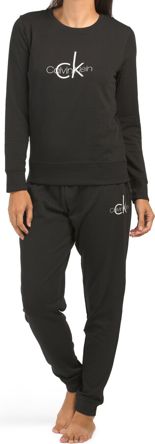 verraad Chaise longue deken Calvin Klein Long Sleeve Logo Lounge Refresh Jogger Set - ShopStyle  Activewear Pants