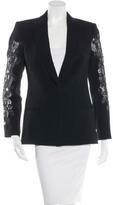 Thumbnail for your product : Versace Lace-Trimmed Wide-Lapel Blazer w/ Tags