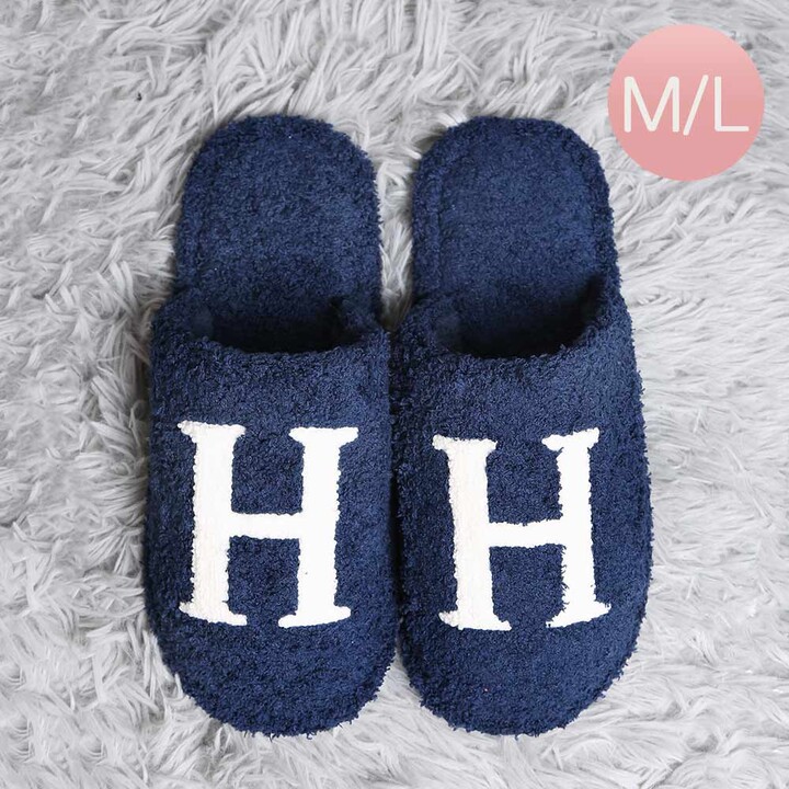 FASHNZFAB H Print Soft Home Indoor Floor Slippers - Navy