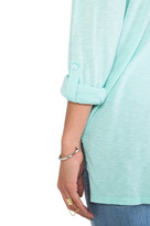 Thumbnail for your product : Michael Stars Long Sleeve Voile Mix Split Neck Top