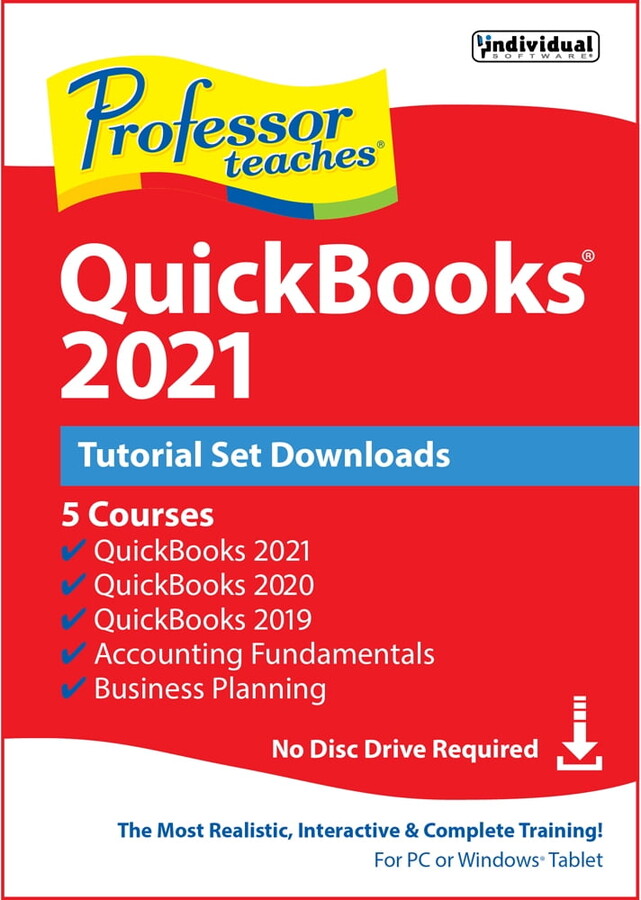 Professor Teaches Office QuickBooks 2021 Tutorial Set Downloads Esd