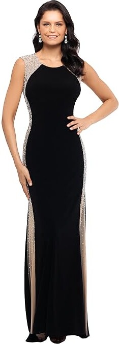 DJ Jaz Sleeveless Embellished Evening Gown, Color: Black Nude Silver -  JCPenney