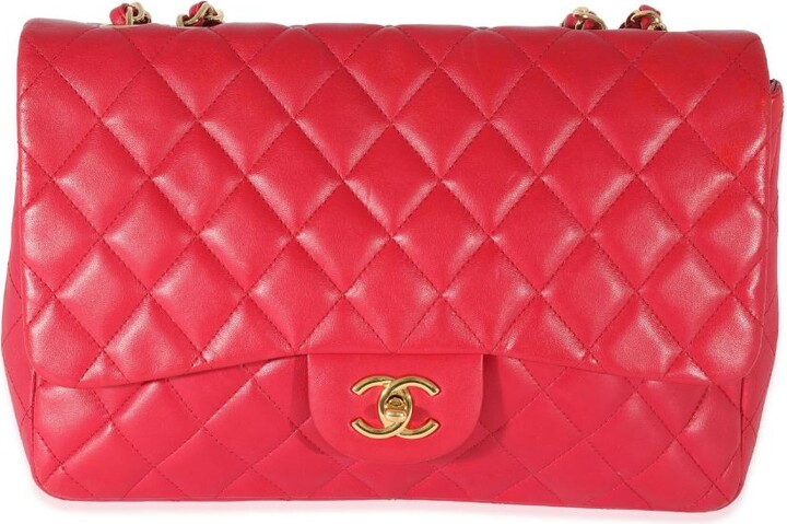 Chanel Pre-owned 2008-2009 Jumbo Classic Flap Shoulder Bag - Pink