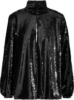 Thumbnail for your product : Racil Cher Split-back Cutout Sequined Tulle Blouse