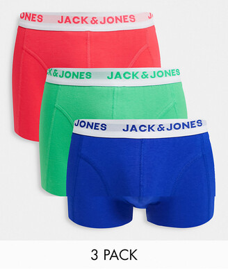 Jack and Jones 3 pack trunks in neon - ShopStyle Boxers