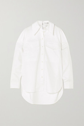 Tibi Zip-embellished Organic Cotton-poplin Shirt