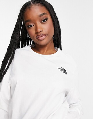 The North Face Faces long sleeve t-shirt in white/green Exclusive at ASOS