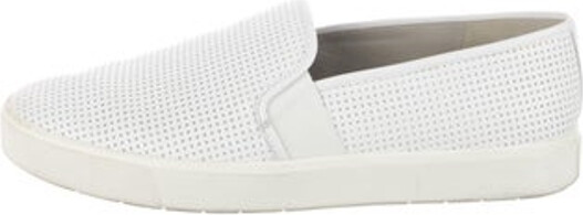 Vince Leather Slip-On Sneakers White Round-Toes Unfortunately, due to restrictions, this item may not be eligible for shipping in all areas.
