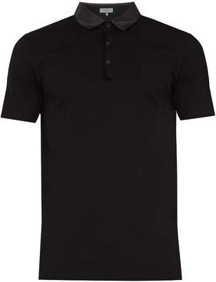 Lanvin Contrasting-collar cotton-piqué polo shirt