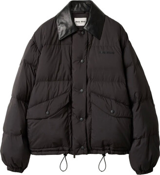 ジャケット MiuMiu FW25 Miu Miu Jackets Black (GWB221 175PF0002) Miu Miu Poplin Bomber Jacket | Black | FARFETCH