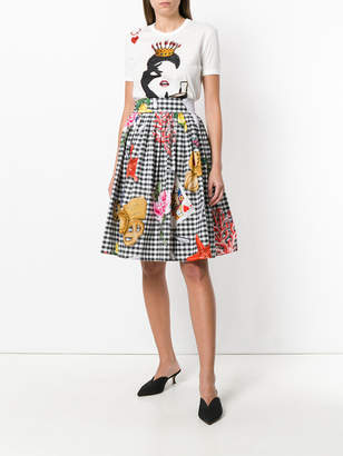 Dolce & Gabbana printed gingham skirt