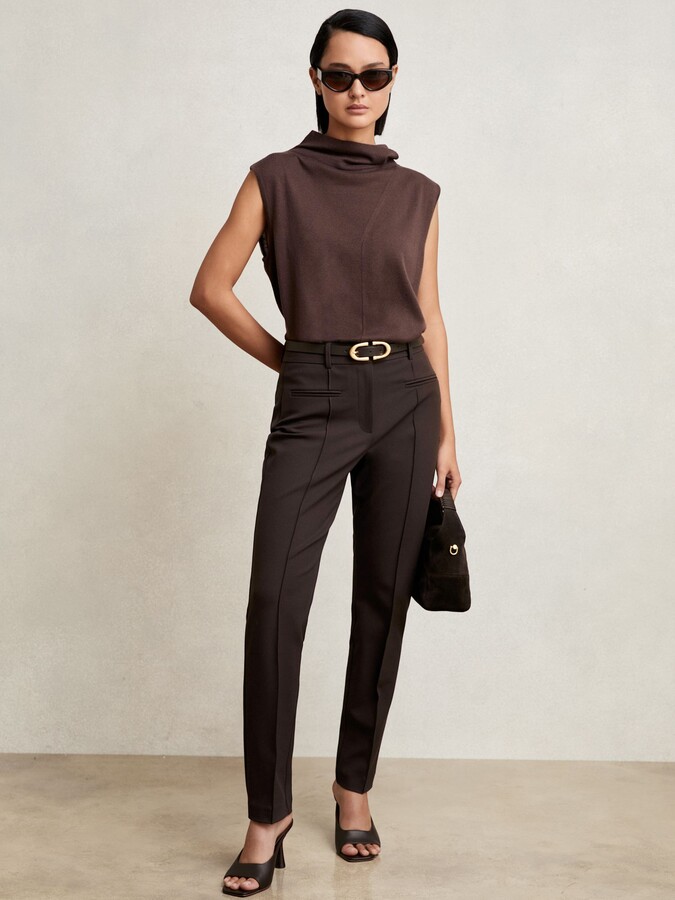 Reiss Petite Pintuck Tapered Trousers