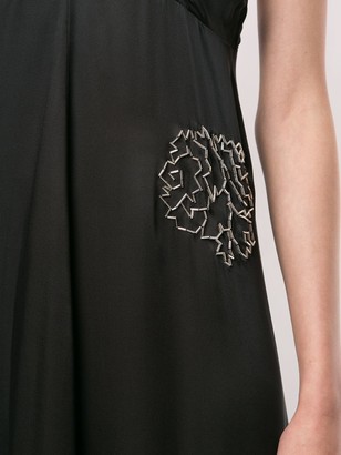 Fleur Du Mal Bead Embroidered Silk Gown