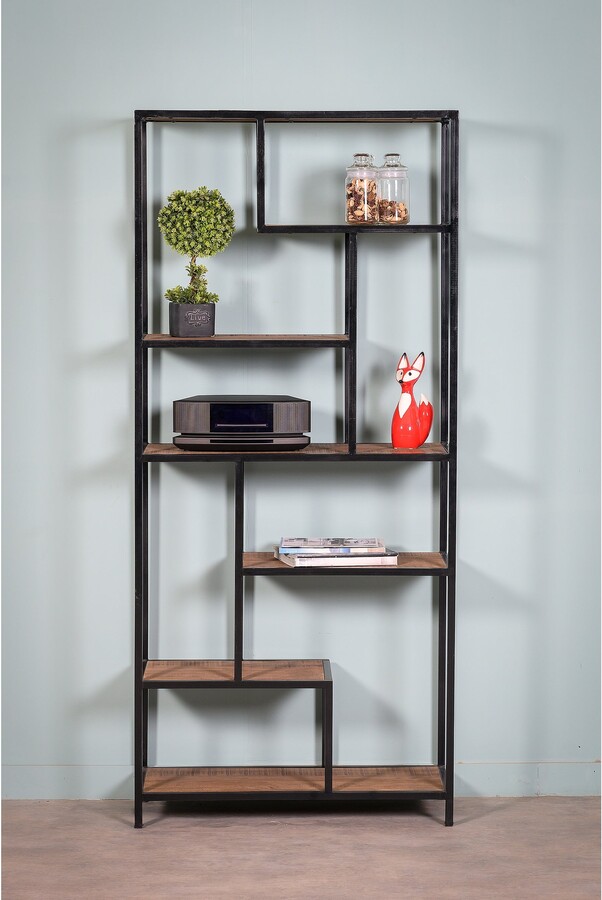 Villa2 Ikigai Geometric Solid Wood & Iron Bookshelf ShopStyle TV