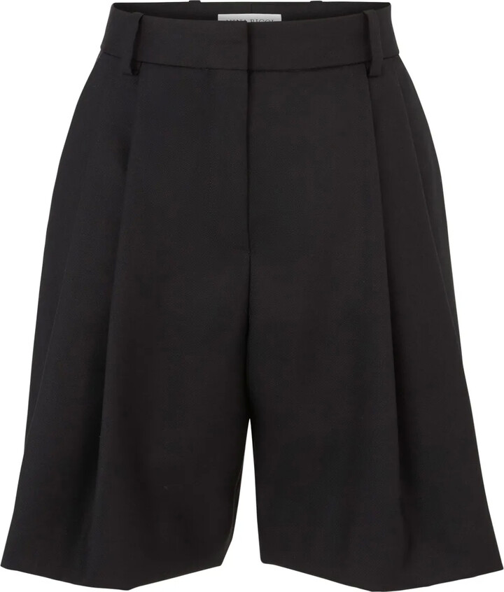 Nina Ricci Pleat-Detail Wide-Leg Wool Shorts