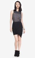 Thumbnail for your product : Express Black Loop Front Asymmetrical Mini Skirt