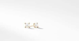 David Yurman Pearl Earrings With Diamonds In 18K Gold