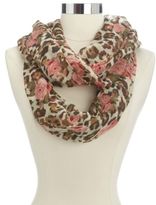 Thumbnail for your product : Charlotte Russe Floral Leopard Print Infinity Scarf