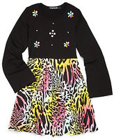 Thumbnail for your product : Flowers by Zoe Girl's Zebra-Printed Faux Leather Dress