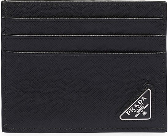 PRADA Logo-plaque saffiano leather card holder