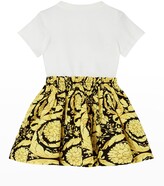 Thumbnail for your product : Versace Girl's Baroque Logo-Print Combo Dress, Size 12-36M