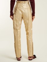 Thumbnail for your product : Hillier Bartley Glam Metallic Faux-leather Trousers - Gold