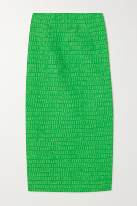 Emilia Wickstead Adair Cotton-blend Cloqué Skirt - Green