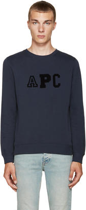 A.P.C. Navy College Sweatshirt
