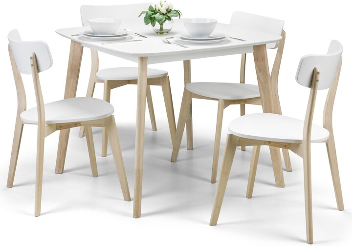 Dunelm Casa Square Dining Table with 4 Chairs, White White ShopStyle