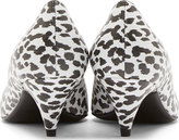 Thumbnail for your product : Saint Laurent Black & White Babycat Print Kitten Heels