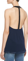 Thumbnail for your product : Alice + Olivia Haber Leather T-Back Swing Tank