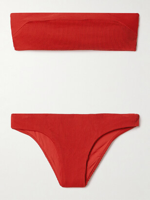 【関税込み】Haight レッド Crepe Vintage & Crepe Lari ビキニ Haight: Red Crepe Vintage & Crepe Lari Bikini | SSENSE