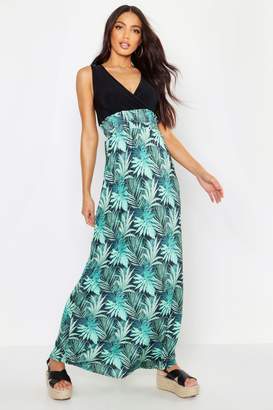 boohoo Palm Print Maxi Dress