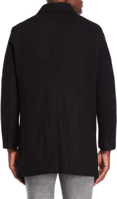 DKNY Black Darcy Wool Overcoat