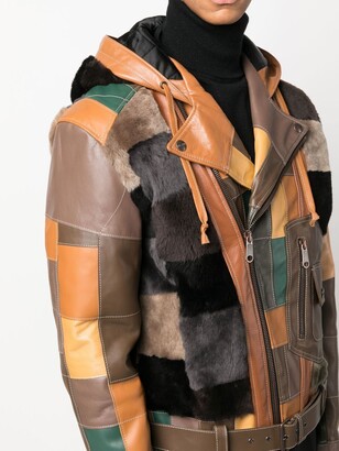 Moschino Patchwork Leather Jacket - ShopStyle