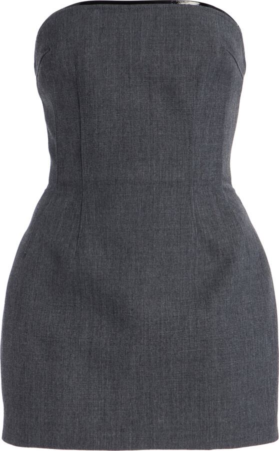 LaQuan Smith Strapless Wool-Blend Mini Dress