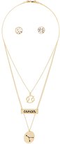 Thumbnail for your product : Charlotte Russe ""Cancer"" Astrology Necklace & Earrings Set