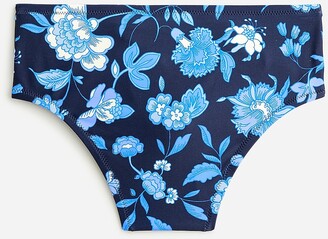 J.Crew High-rise bikini bottom in midnight-blue floral