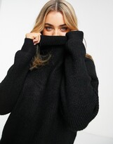 Thumbnail for your product : Pimkie exclusive knitted roll neck dress in black