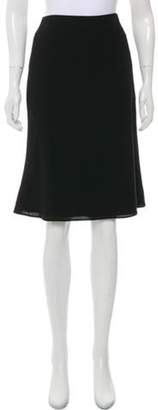 Armani Collezioni Wool Knee-Length Skirt Black Wool Knee-Length Skirt