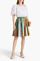 Thumbnail for your product : Dolce & Gabbana Gathered striped cotton-poplin skirt
