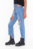 Thumbnail for your product : Nasty Gal Womens Ain't No Damsel in Distressed Denim Jeans - Blue - 12
