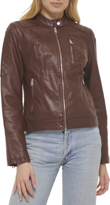 Levi's womens Faux Leather Motocross Racer Jacket (Standard and Plus)