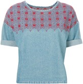 Thumbnail for your product : Current/Elliott Embroidered Denim Top