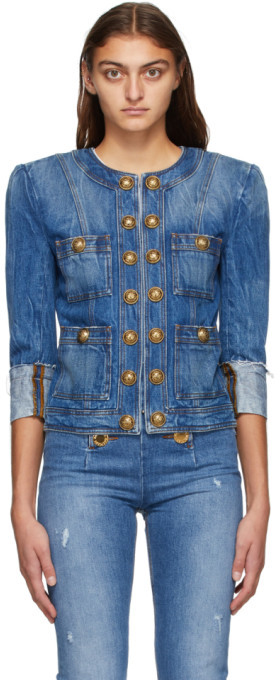 collarless denim jacket men