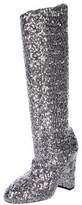 Thumbnail for your product : Dolce & Gabbana Stretch Sequined Boots w/ Tags