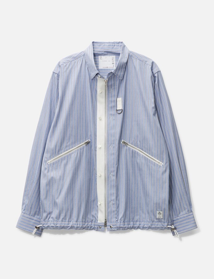 sacai men’s × THOMS MASON 2024ss SIZE 2 Sacai Thomas Mason Cotton Poplin Shirt in Thick Navy Stripes