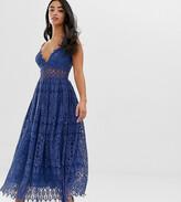 asos blue lace dress