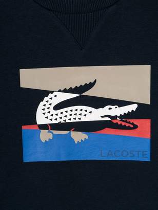 Lacoste Kids colourblock crocodile sweatshirt